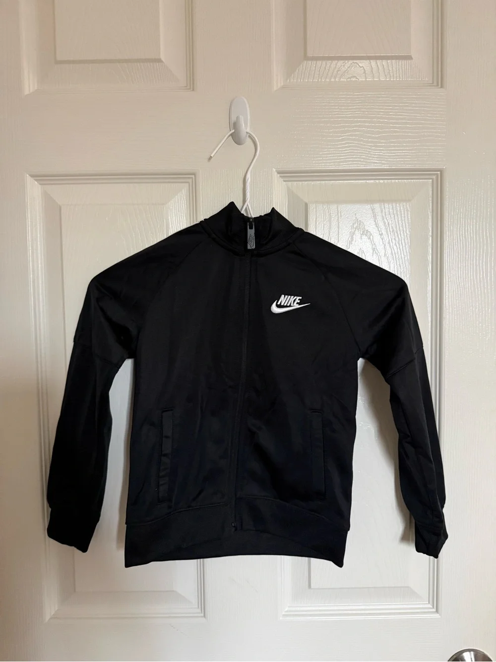 Nike Youth Black Full-Zip Track Jacket with White Logo